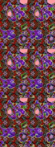 Parlak çiçekli kahverengi, kırmızı ve yeşil renkler üzerinde soyut çizim deseni. Küçük çiçekte hoş bir çiçek deseni var. Çiçek elementli zarif raster dokusu..