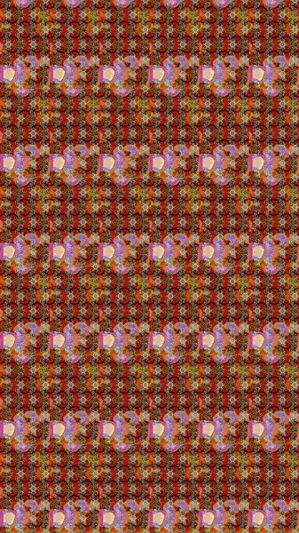 Raster illüstrasyonu. Renkli desenli eskiz deseni, kahverengi, bej, kırmızı çiçekler ve dekoratif elementler. Eski usul. Eskiz geçmişi. Kumaş, tekstil ve duvar kağıdı baskısı için..