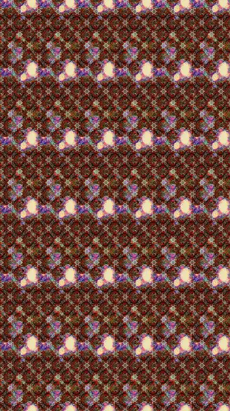 Kahverengi, bej ve kırmızı renklerde. Raster illüstrasyonu. 3D çiçekler, çizim.