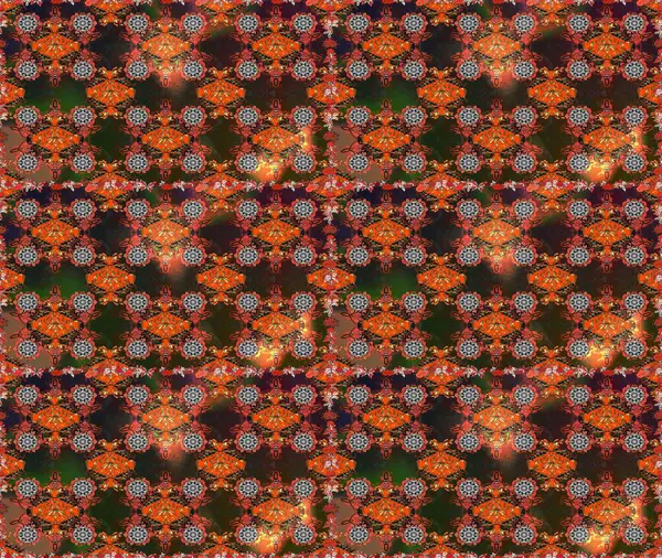 Raster flat flowers seamless pattern. Flowers on brown and gray colors. Design gift wrapping paper, greeting cards, posters and banner design.