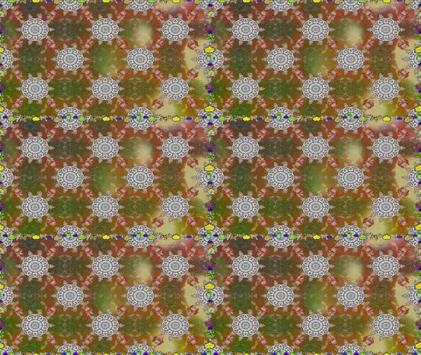 Raster illüstrasyonu. Kusursuz çiçek deseni duvar kâğıdı olarak kullanılabilir. Kahverengi ve gri renkte çiçekler.