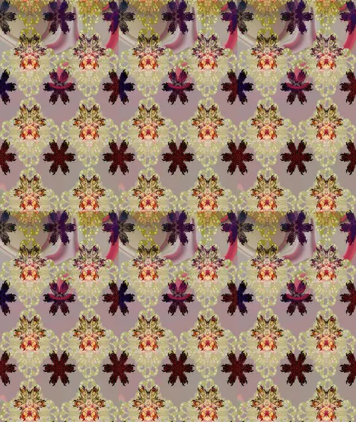 Küçük çiçekteki sevimli çiçek deseni. Raster illüstrasyonu. Çizim.