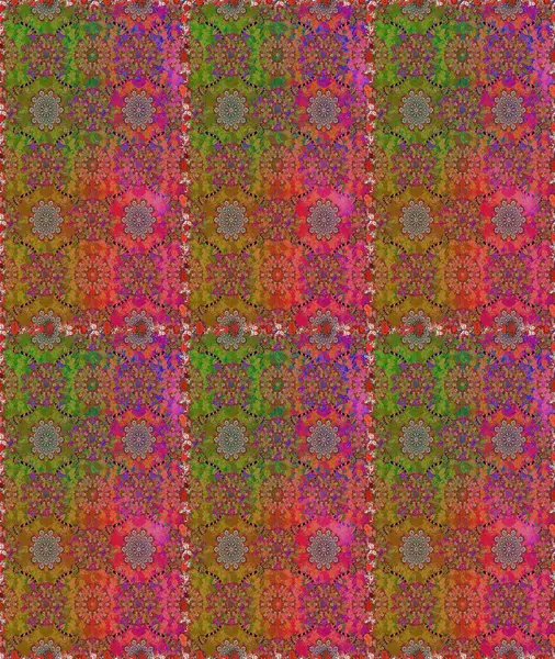 Kahverengi ve yeşil renkte çiçekler. Renkli Bahar Temalı, pürüzsüz bir arka plan. Çiçekli, suluboya desenli kusursuz çiçek deseni. Düz Çiçek Elementleri Tasarım Raster illüstrasyonu.