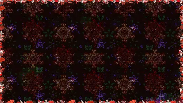 Çiçek kompozisyonu, el boyası, hassas şablon. Siyah ve kahverengi renkte manzaralı çiçek deseni. Üst manzara, yumuşak stil. Sevgililer günü ve tebrik kartı konsepti için şık bir davet.