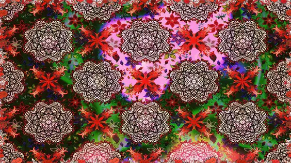 Raster çiçekli arka plan. Renkli Yaz Temalı Kusursuz Arkaplan. Düz Çiçek Elementleri Tasarımı. Güzel, pürüzsüz bir desen. Güzel kumaş deseni. Yazdır.