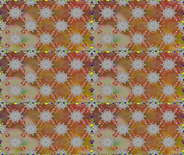 Raster illüstrasyonu. Yumuşak, bahar çiçekleri kahverengi ve gri renklerde. Yaprak ve çiçeklerin suluboya resmi, kahverengi ve gri renklerde pürüzsüz desen.