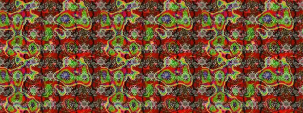 Çiçekler kırmızı, kahverengi ve yeşil renklerde. Robot resim. Şirin çiçek elementleri. Raster illüstrasyonu.