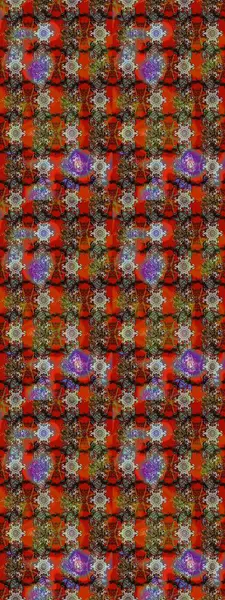 1950-1960 motifleri. Retro tekstil tasarım koleksiyonu. Çiçekli ipek eşarp. El çizimi çiçek unsurları olan soyut çizim raster deseni. Kahverengi, kırmızı ve gri kahverengi, kırmızı ve gri.