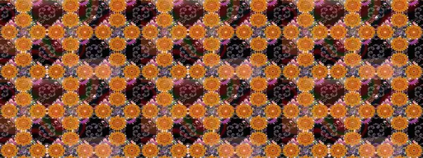 Raster - stok. Turuncu çiçekli eskiz deseni, suluboya çiçek deseni, sevimli çiçek, duvar kağıdı, kart veya kumaş için fayanslı.