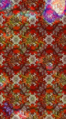 Çiçekler suluboya tarzında kahverengi, kırmızı ve bej renklerde. Raster illüstrasyonunda çiçek deseni çizimi.