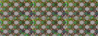 Bahar mevsimi. Raster dikişsiz şirin çiçek deseni. Yeşil ve kahverengi renkli çiçekler. Nazik romantik baskı. Tatil havası..