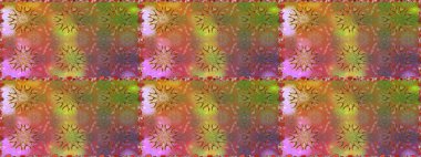 Raster illüstrasyonunda kusursuz çiçek deseni. Kahverengi ve pembe renkte çiçekler.