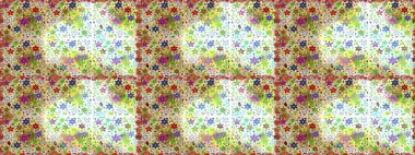 Renkli Bahar Temalı Kusursuz Arkaplan. Tarafsız ve bej renkli çiçekler. Düz Çiçek Elementleri Tasarımı. Sevimli çiçek raster deseni.