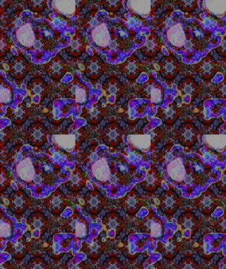 Birçok kahverengi, mor ve gri soyut çiçekli tropik çizim deseni. VarisoloBrown, menekşe ve gri raster çizimi. Küçük çiçekte sevimli çiçek deseni var..