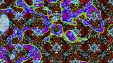 Renkli Bahar Teması eskiz kalıbı. Raster illüstrasyonundaki çiçek desenli çizim. Düz Çiçek Elementleri Tasarımı. Süslü kumaş deseni.