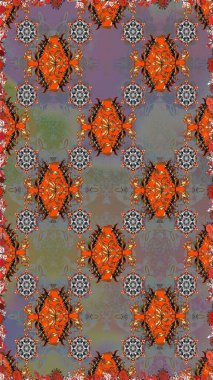 Raster illüstrasyonu. Renkli Bahar Temalı Kusursuz Arkaplan. Gri renkli, zarif çiçek buketli suluboya. Düz Çiçek Elementleri Tasarımı.