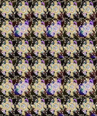 Renkli Bahar Teması eskiz kalıbı. Raster. Düz Çiçek Elementleri Tasarımı.