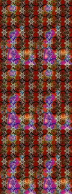 Güzel kumaş deseni. Kahverengi, kırmızı ve bej renklerde. Raster illüstrasyonundaki çiçek desenli çizim. Raster illüstrasyonu.