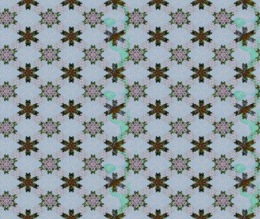 El çizimi, soyut ve süslü elementler. Mavi renkler. Yaz çiçekleri teması. Suluboya resim taklit Raster çizimi. Klasik çiçekler..