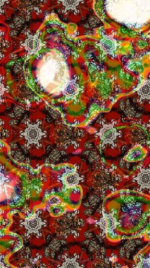 Çiçek desenli raster, kahverengi, kırmızı ve nötr çizgi desenli soyut raster arkaplan. Modern stil dokusu.