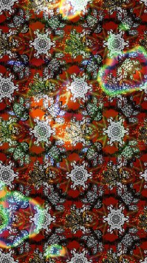 Raster deseni. Bahar çiçekleriyle desen dallı, gri, kahverengi ve kırmızı renkler çiçekli siluet.