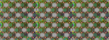 Bahar mevsimi. Raster dikişsiz şirin çiçek deseni. Yeşil ve kahverengi renkli çiçekler. Nazik romantik baskı. Tatil havası..