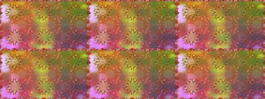 Raster illüstrasyonunda kusursuz çiçek deseni. Kahverengi ve pembe renkte çiçekler.