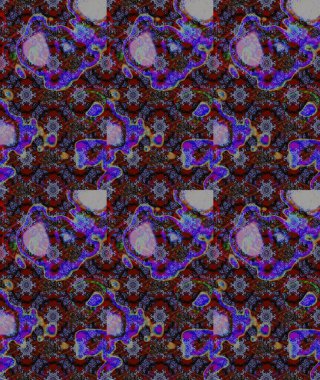 Birçok kahverengi, mor ve gri soyut çiçekli tropik çizim deseni. VarisoloBrown, menekşe ve gri raster çizimi. Küçük çiçekte sevimli çiçek deseni var..