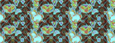 Raster Hip kumaş deseni. Eskiz Vintage Çiçek Deseni.