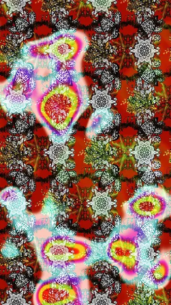 Raster illüstrasyonu. Küçük çiçekli şirin bir desen. Çiçek ve yapraklı çiçek deseni.