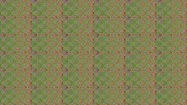 Yeşil ve kahverengi çiçekli kusursuz desen, suluboya çiçek deseni, sevimli çiçek, duvar kağıdı, kart veya kumaş için fayanslı. Raster - stok.