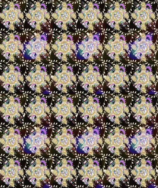 Renkli Bahar Teması eskiz kalıbı. Raster. Düz Çiçek Elementleri Tasarımı.