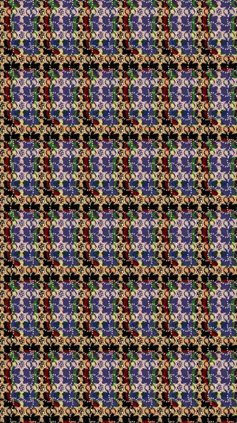 3D çiçekler, eskiz. Mor, siyah ve bej renklerde. Raster illüstrasyonu.