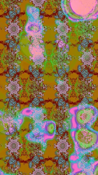 Güzel suluboya çiçekler, parlak boya ilham verici yeşil ve pembe çiçek desenli eskiz arka planı. Raster..