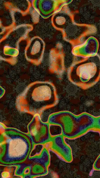 Çiçek buketleriyle klasik bir eskiz şekli. Raster illüstrasyonu. Kahverengi, gri ve yeşil renklerde.