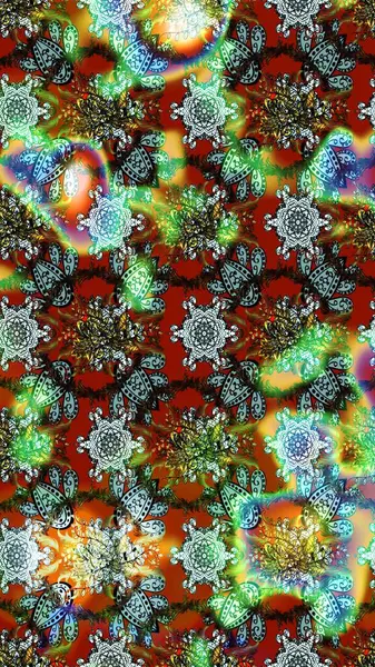 Raster illüstrasyonu. Modaya uygun kumaş deseni. Küçük çiçekteki sevimli çiçek deseni. Tony 'nin kumaş desenini çiz.