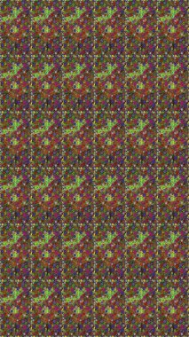 Raster illüstrasyonu. Asya tekstil tarzında. Kusursuz çiçek deseni. Raster illüstrasyonu. Kahverengi ve yeşil renkte çiçekler.