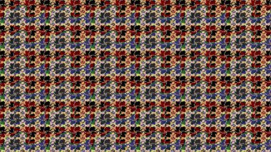 Raster illüstrasyonu. Kırmızı ve bej renklerde. Kırmızı ve bej renkte kırmızı ve bej papatyalar..