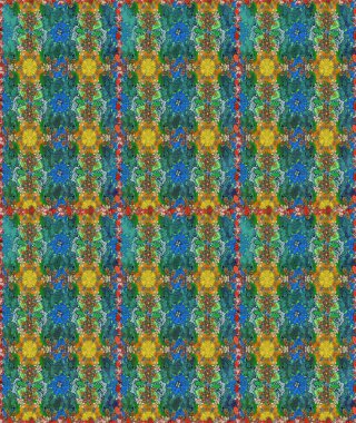 Halk tarzı. Moda baskıları için zarif bir şablon. Parlak renkli çiçekleri ve yeşil ve mavi renklerde yaprakları olan şaşırtıcı, pürüzsüz çiçek deseni. Modern çiçek arkaplanı.