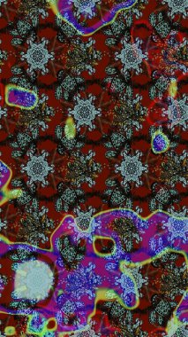 Raster çiçek desenli çiçek deseni, yapraklar, dekoratif elementler, sıçrama, lekeler, el çizimi kontur çizgileri ve Doodle çizim stili, grafik raster çizim çizimi.