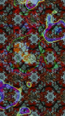 Raster Yumuşak kumaş deseni. Raster çiçek izi. Çiçeksel kahverengi, gri ve kırmızı çizim desenleri. Klasik taslak çizimi.