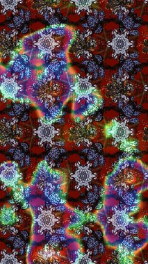 Renkli Bahar Teması eskiz kalıbı. Kahverengi, gri ve kırmızı renkte çiçekler. Düz Çiçek Elementleri Tasarımı. Güzel çiçek deseni..