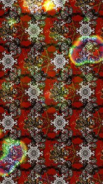 Hediye ambalaj kağıdı, tebrik kartları, posterler ve pankart tasarımı. Raster düz çiçek çizim deseni. Çiçekler kahverengi, kırmızı ve gri renklerde.