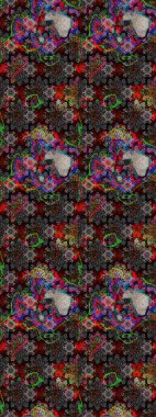 Siyah renkli çiçekler. Raster illüstrasyonundaki çiçek desenli çizim. Renkli Bahar Teması eskiz kalıbı. Düz Çiçek Elementleri Tasarımı.