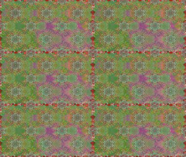 Yeşil ve nötr renklerde çiçekler. Raster illüstrasyonunda kusursuz çiçek deseni.