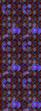 Raster Çiçek İllüstrasyonu güzel tekstil. Eflatun, kırmızı ve kahverengi renkli etnik çiçeklerle zarif bir eskiz deseni..