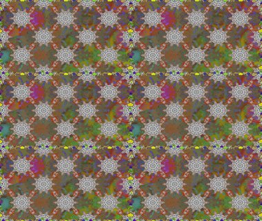 El çizimi Raster çizimi. Duvar kağıdı, web sitesi arka planı, ambalaj kağıdı, davetiye, broşür, afiş veya web sitesi için kusursuz çiçek deseni kullanılabilir. Parlak elementlerin.