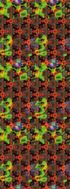 Düz Çiçek Elementleri Tasarımı. Raster illüstrasyonundaki çiçek desenli çizim. Renkli Bahar Teması eskiz kalıbı. Siyah renkte çiçekler.