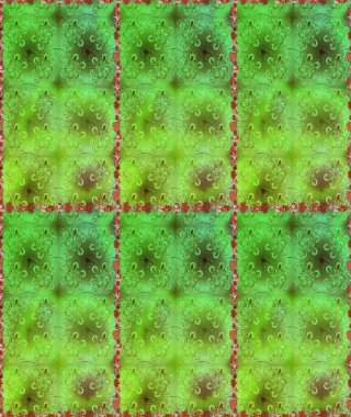 Renkli yeşil ve kahverengi desenli. Yeşil ve kahverengi renkli çiçekler. El çizimi dikişsiz sonbahar çiçekleri deseni. Doodle tarzı. Tekstil ve kapak tasarımı için mükemmel.