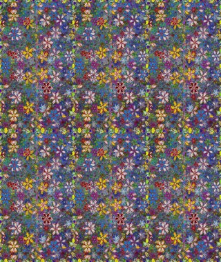 Bahar çiçekli, dikişsiz, sevimli çiçek deseni. Raster illüstrasyonu. Güzel kumaş deseni.